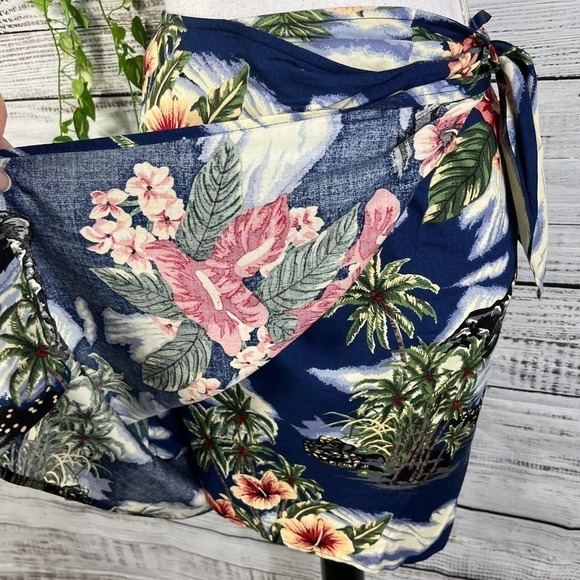 Jones New York Sport Wrap Skirt Plus 18W Hawaiian Tropical Cover Up Sarongs Slim - Picture 7 of 12